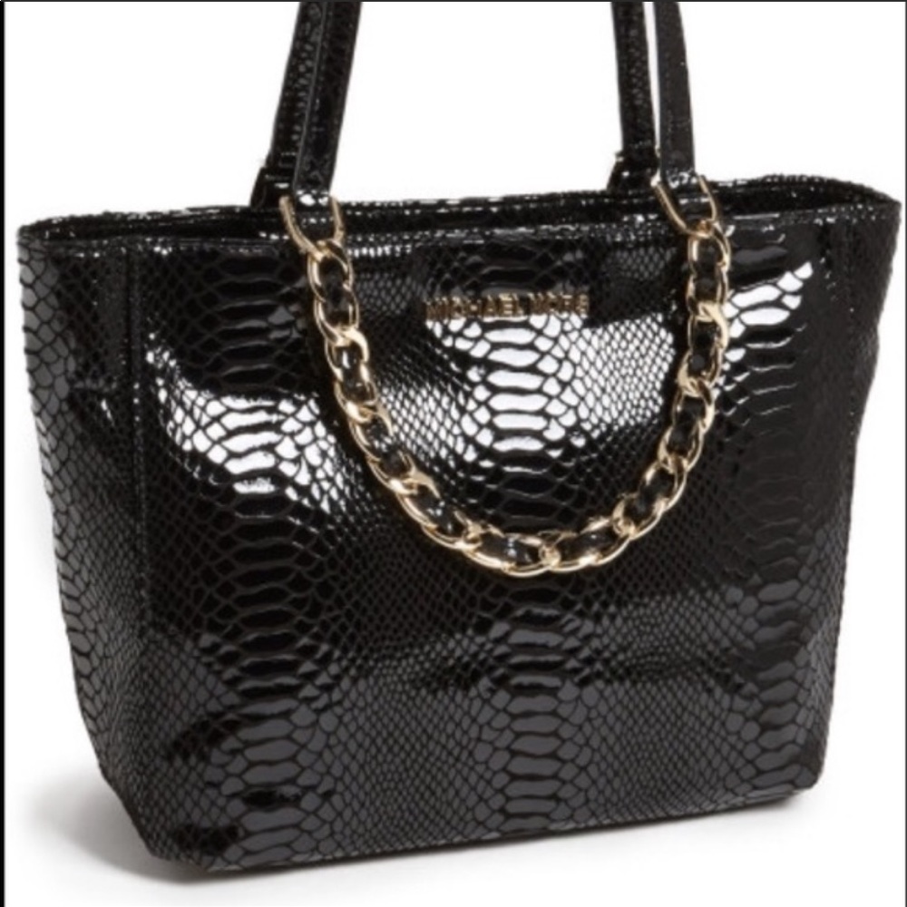 Michael Kors Black Embossed Python Harpertote - image 2